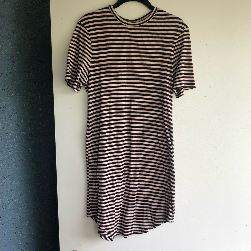 striped mini dress